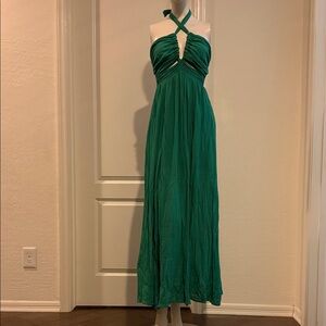 Aakaa Teal Halter or Strapless Maxi Dress